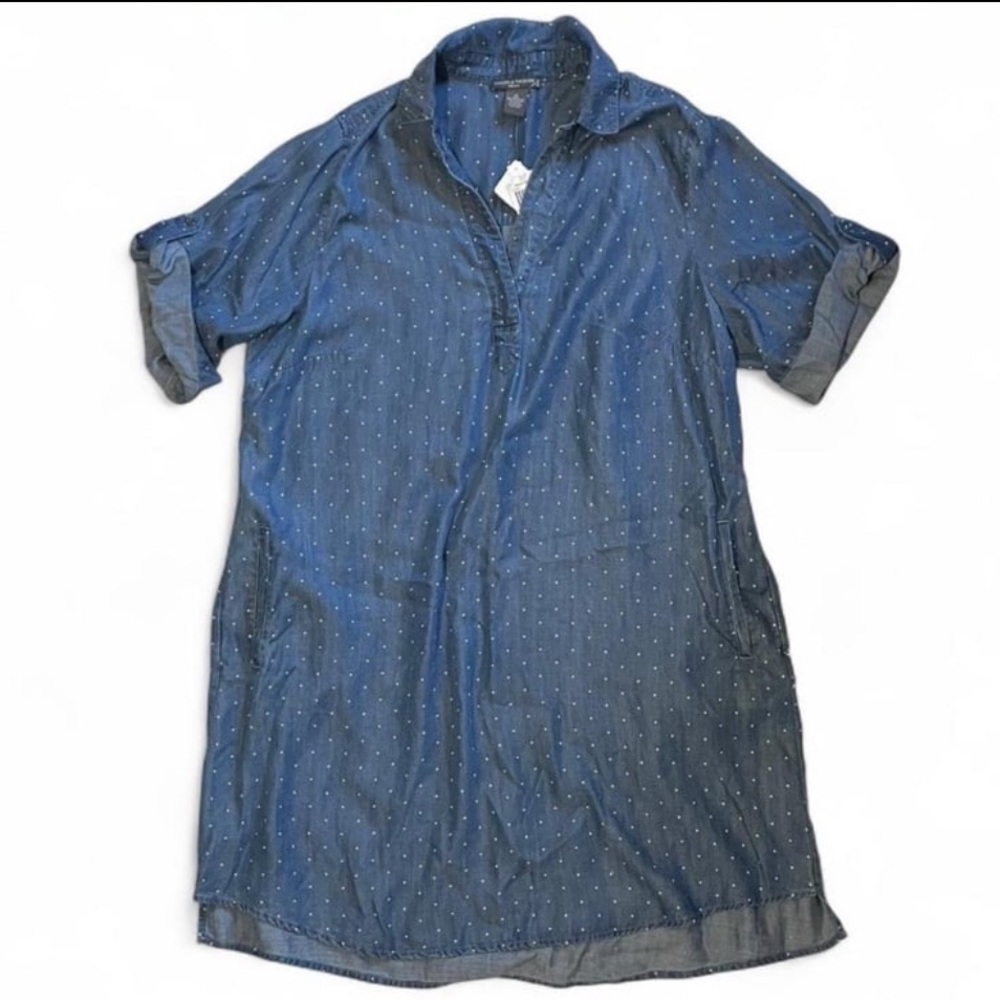 Chelsea & Theodore Women’s Denim Polka Dot Dress with Pockets